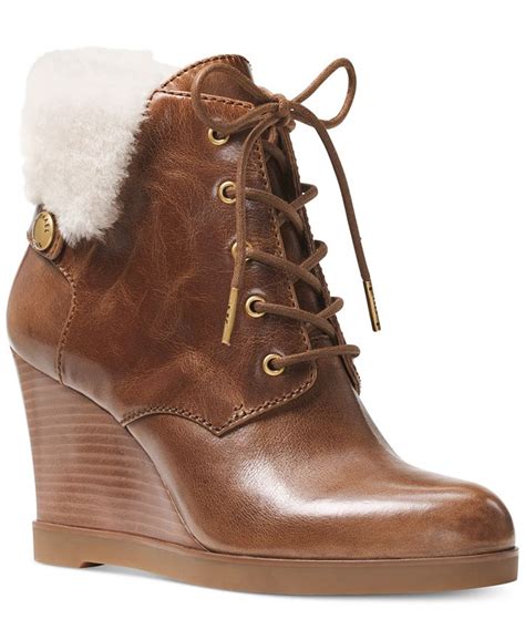 michael kors carrigan wedge lace up booties|Michael Kors Carrigan Lace.